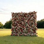 2025 New 5D Fabric Artificial rolling up curtain flower wall