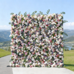2025 New 5D Fabric Artificial rolling up curtain flower wall