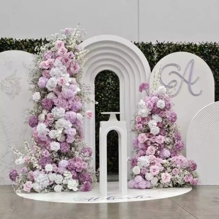 Joanna£ºNew Wedding Party Background Floral Arch Decoration