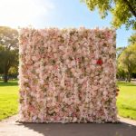 2025 New 5D Fabric Artificial rolling up curtain flower wall