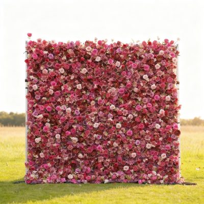 2025 New 7D Fabric Artificial rolling up curtain flower wall