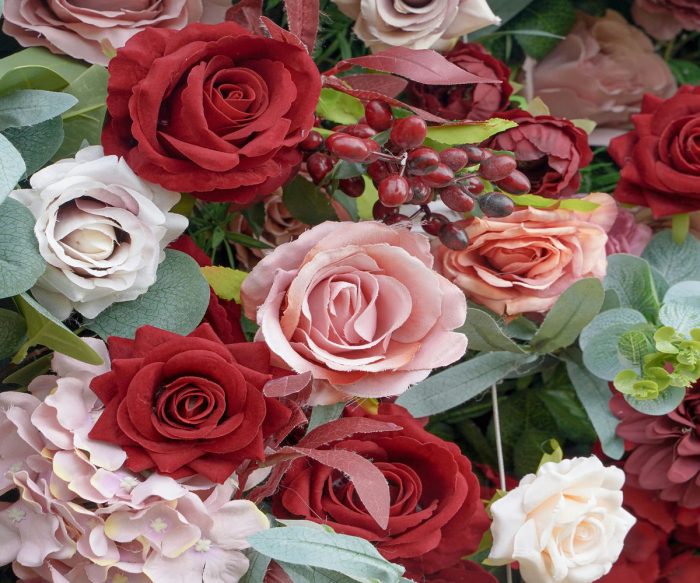 Bri£º5D Fabric Artificial rolling up curtain flower wall - Image 2