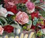 Bri£º5D Fabric Artificial rolling up curtain flower wall - Image 3