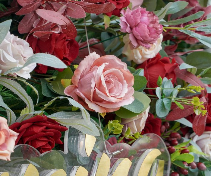 Bri£º5D Fabric Artificial rolling up curtain flower wall - Image 3