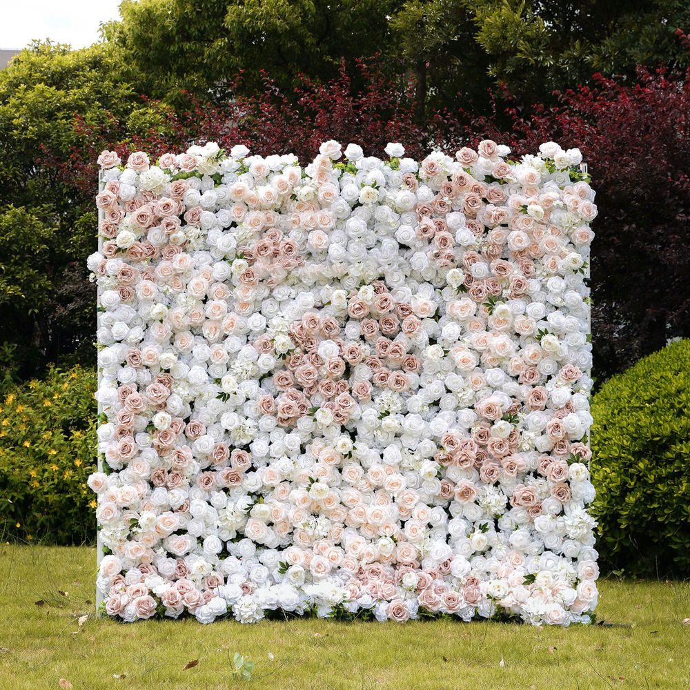 Corrine-1 2025 New 5D Fabric Artificial rolling up curtain flower wall - Image 1