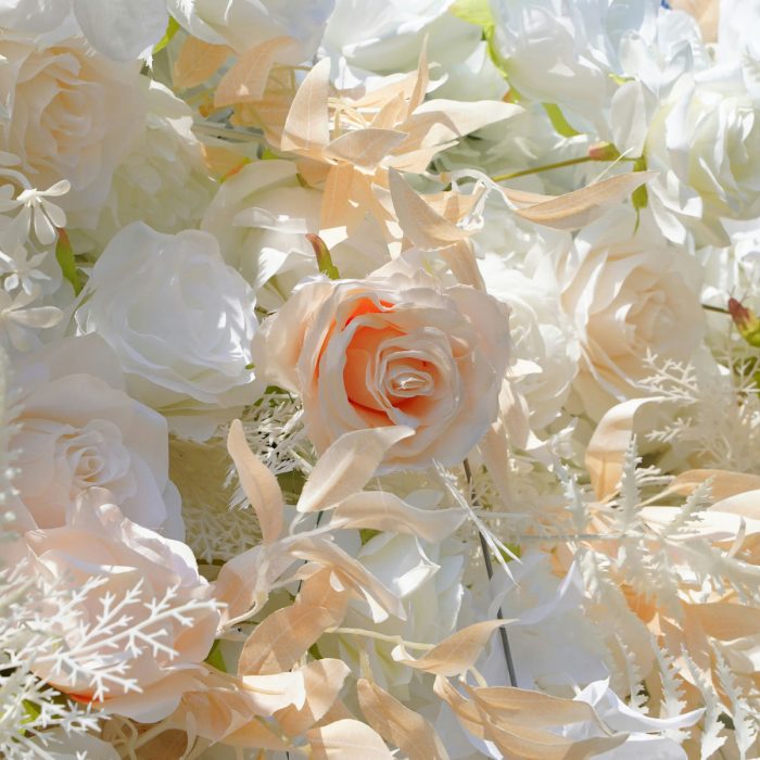 Cream£º5D Fabric Artificial rolling up curtain flower wall - Image 2
