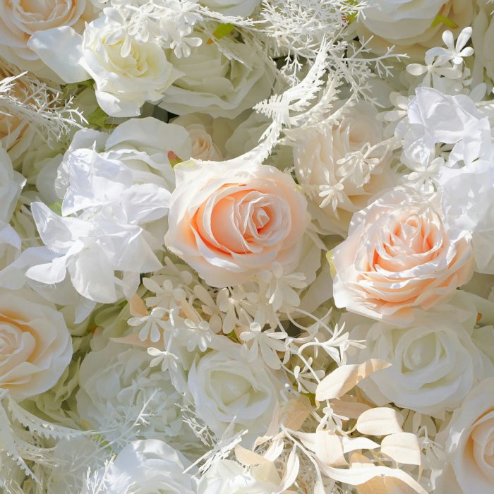Cream£º5D Fabric Artificial rolling up curtain flower wall - Image 3