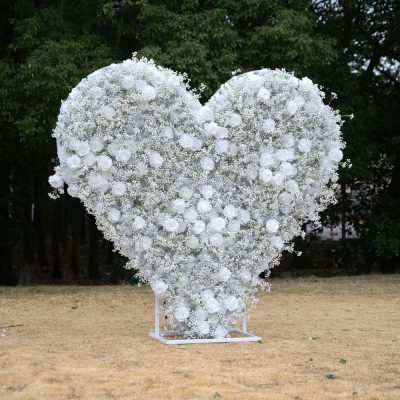 Baby Heart Wall 3D Fabric Artificial rolling up curtain flower wall - Image 4