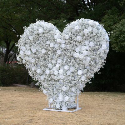 Baby Heart Wall 3D Fabric Artificial rolling up curtain flower wall - Image 5