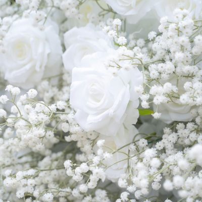 Baby Heart Wall 3D Fabric Artificial rolling up curtain flower wall - Image 2