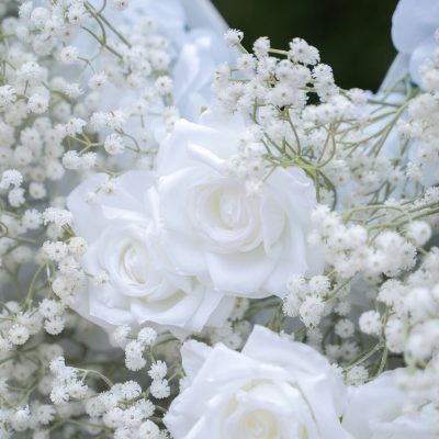 Baby Heart Wall 3D Fabric Artificial rolling up curtain flower wall - Image 6