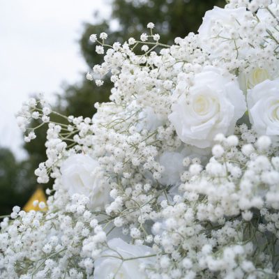 Baby Heart Wall 3D Fabric Artificial rolling up curtain flower wall - Image 7