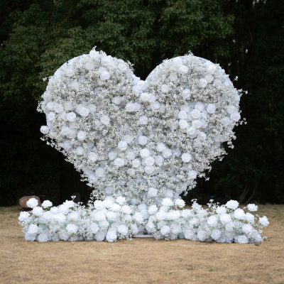 Baby Heart Wall 3D Fabric Artificial rolling up curtain flower wall - Image 3