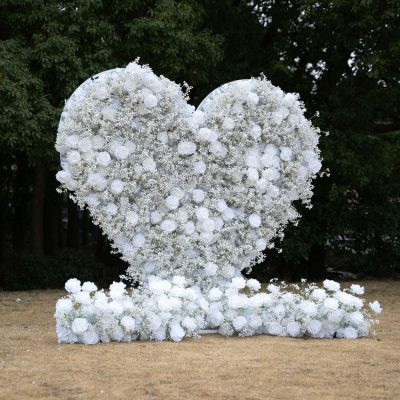 Baby Heart Wall 3D Fabric Artificial rolling up curtain flower wall - Image 9