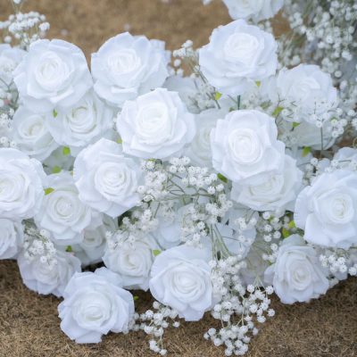 Baby Heart Wall 3D Fabric Artificial rolling up curtain flower wall - Image 8