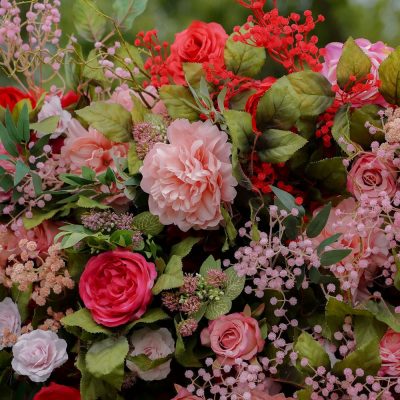 2025 New 7D Fabric Artificial rolling up curtain flower wall - Image 3