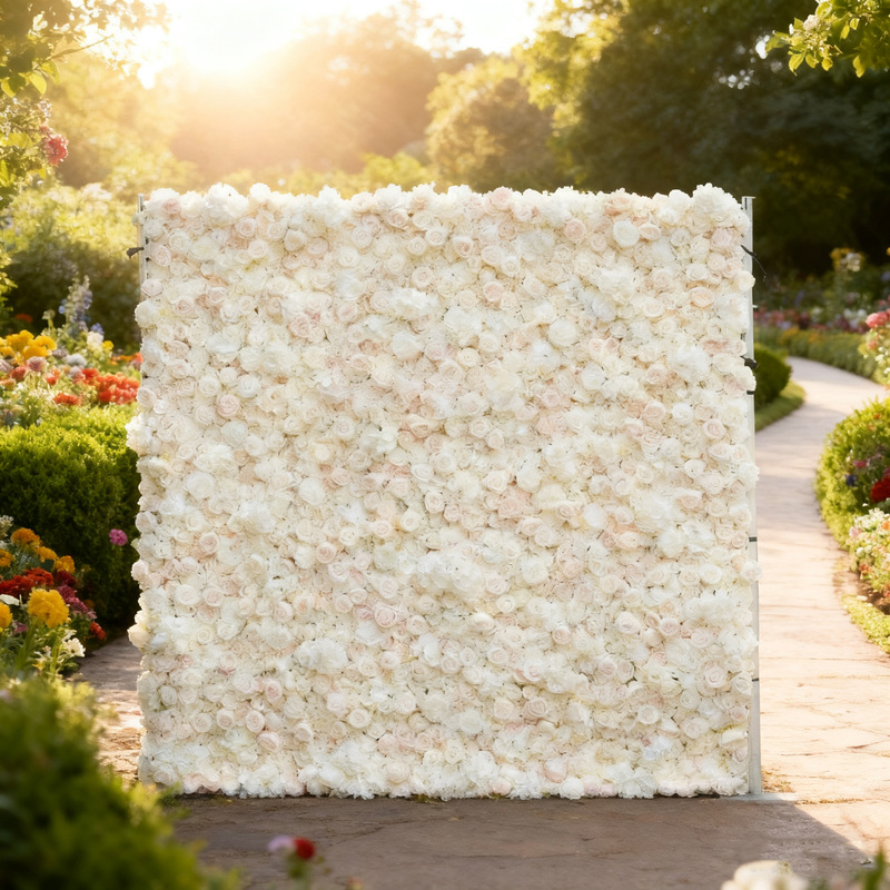 Daisy-3D-Fabric-Artificial-rolling-up-curtain-flower-wall-Rose-Morning-26910754 2025 New 4D Fabric Artificial rolling up curtain flower wall - Image 1