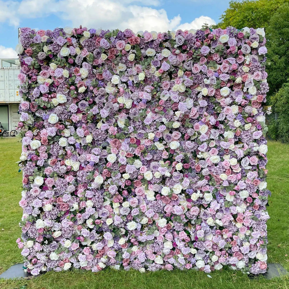 Enya-5D-Fabric-Artificial-rolling-up-curtain-flower-wall-Rose-Morning-28077540 2025 New 5D Fabric Artificial rolling up curtain flower wall - Image 1