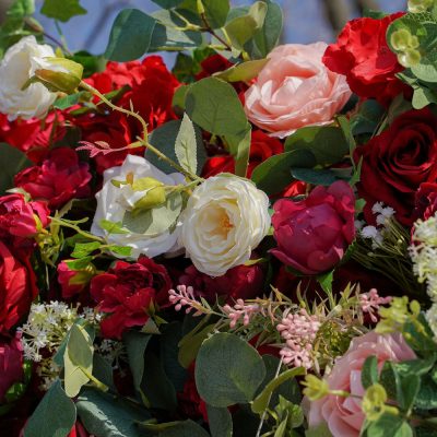 2025 New 5D Fabric Artificial rolling up curtain flower wall - Image 3