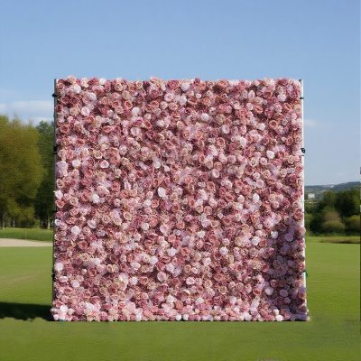 2025 New 5D Fabric Artificial rolling up curtain flower wall