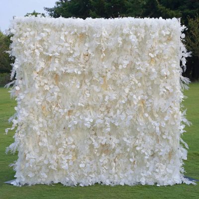2025 New 5D Grey Pampas Grass Fabric Artificial rolling up curtain flower wall - Image 4