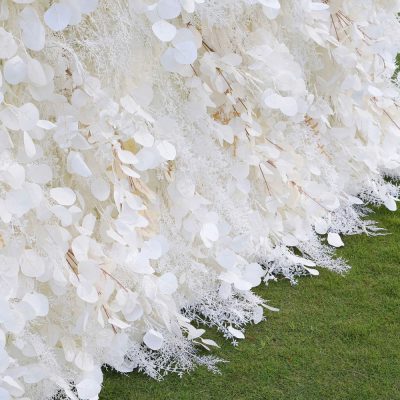 2025 New 5D Grey Pampas Grass Fabric Artificial rolling up curtain flower wall - Image 5