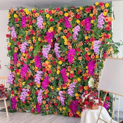 2025 New 5D Fabric Artificial rolling up curtain flower wall - Image 3