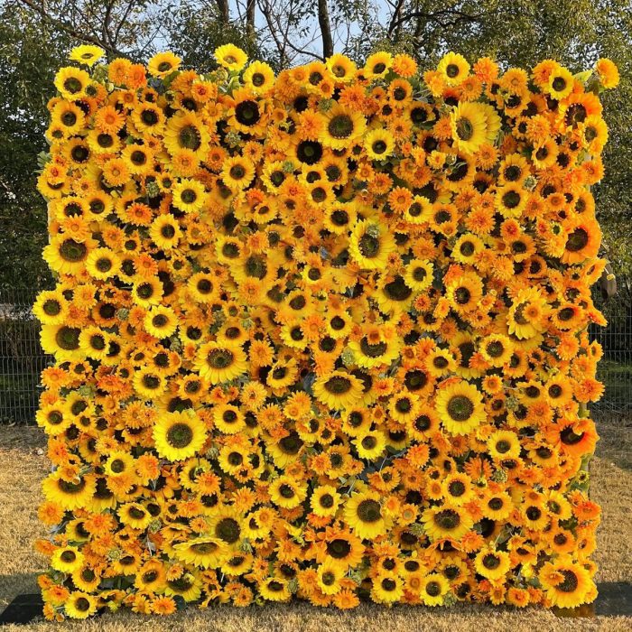 Sunflower£º5D Fabric Artificial rolling up curtain flower wall - Image 1