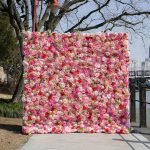 2025 New 5D Fabric Artificial rolling up curtain flower wall