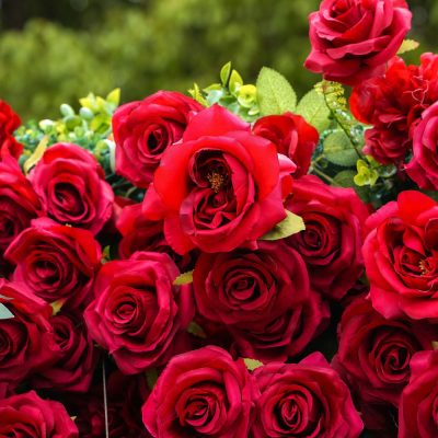 2025 New 5D Fabric Artificial rolling up curtain flower wall - Image 4