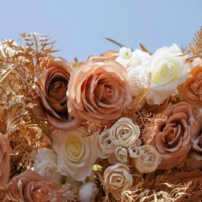 2025 New 5D Golden Fabric Artificial rolling up curtain flower wall - Image 2