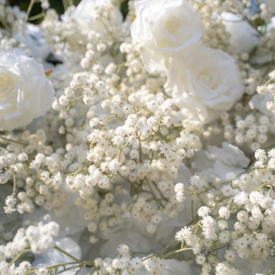 2025 New 3D Fabric Artificial rolling up curtain flower wall - Image 6