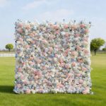 2025 New 5D Fabric Artificial rolling up curtain flower wall