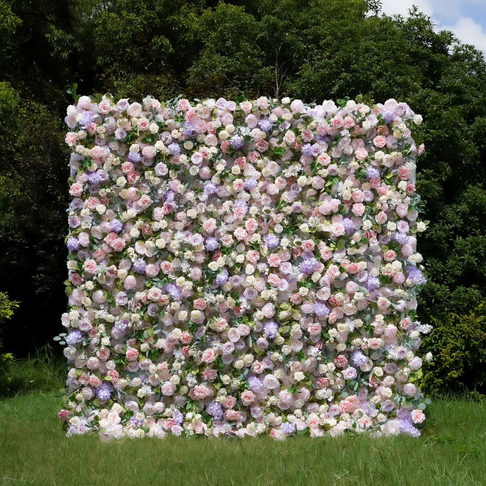 briar-1 2025 New 7D Fabric Artificial rolling up curtain flower wall - Image 1