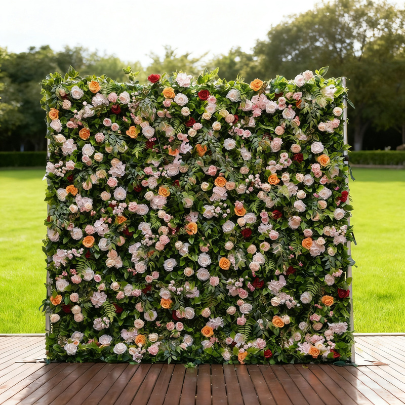 brittany-1 2025 New 5D Fabric Artificial rolling up curtain flower wall - Image 1