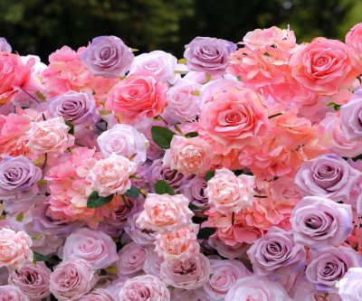 2025 New 5D Fabric Artificial rolling up curtain flower wall - Image 3