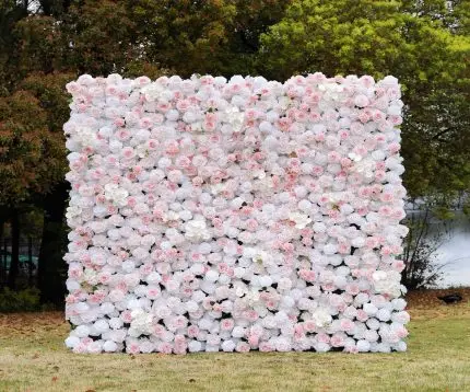 Claudia£º5D Fabric Artificial rolling up curtain flower wall