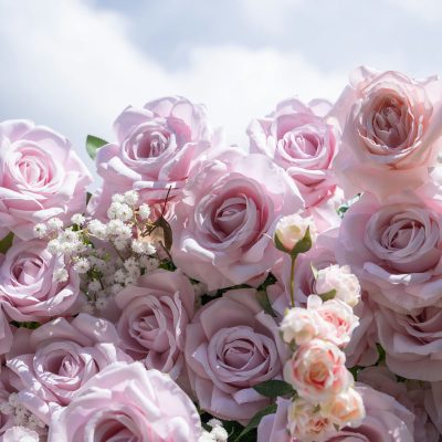 2025 New 3D Fabric Artificial rolling up curtain flower wall - Image 5