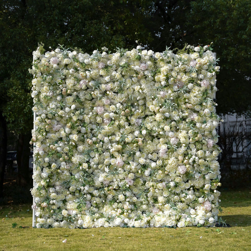 darlene-1 2025 New 7D Fabric Artificial rolling up curtain flower wall - Image 1