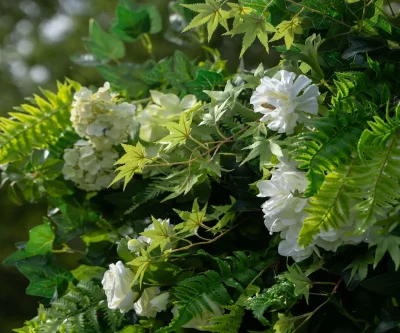 2025 New 5D Fabric Artificial rolling up curtain flower wall - Image 5