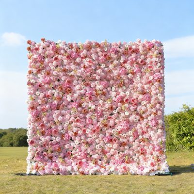 2025 New 7D 2023 New Fabric Artificial rolling up curtain flower wall