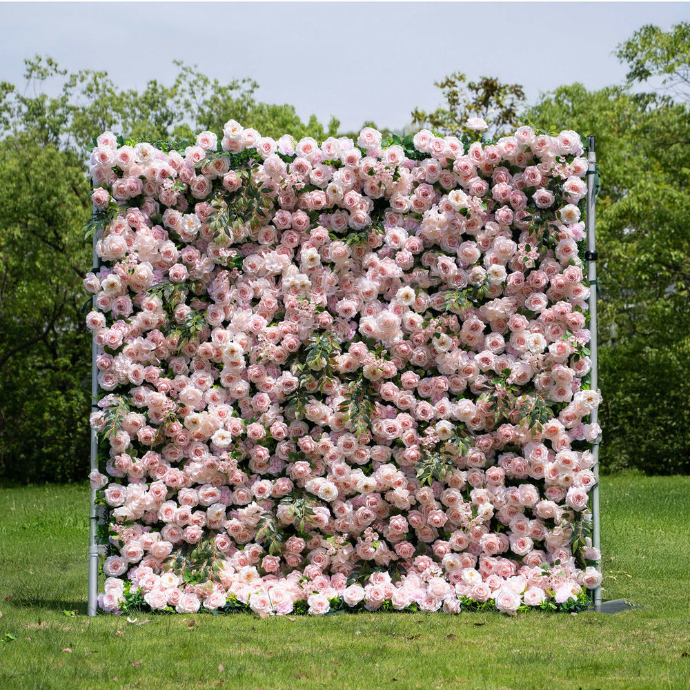 juli-1 2025 New 3D Fabric Artificial rolling up curtain flower wall - Image 1