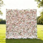 2025 New 4D Fabric Artificial rolling up curtain flower wall