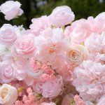 Kissing£º5D Fabric Artificial rolling up curtain flower wall - Image 4