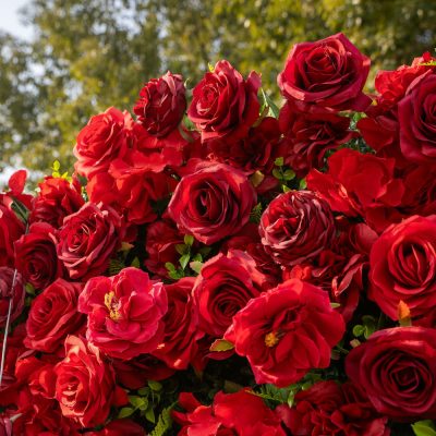 2025 New 3D Fabric Artificial rolling up curtain flower wall - Image 5