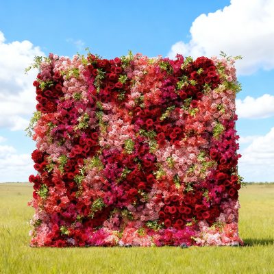 2025 New 7D Fabric Artificial rolling up curtain flower wall