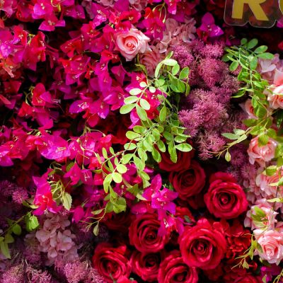 2025 New 7D Fabric Artificial rolling up curtain flower wall - Image 2