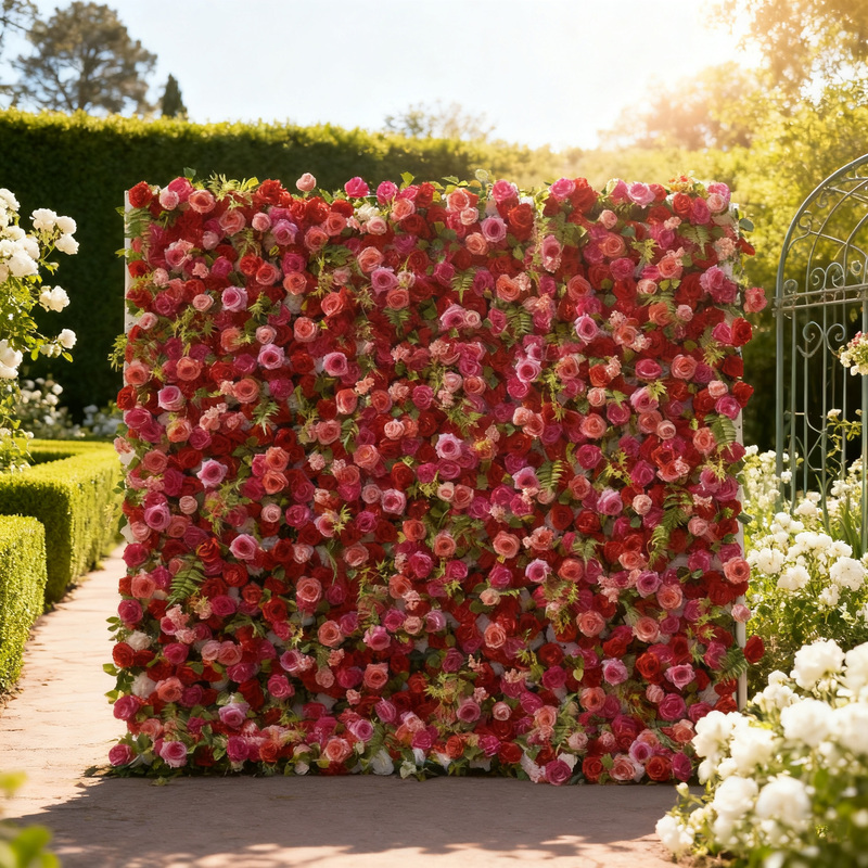 margarita-1 2025 New 5D Fabric Artificial rolling up curtain flower wall - Image 1