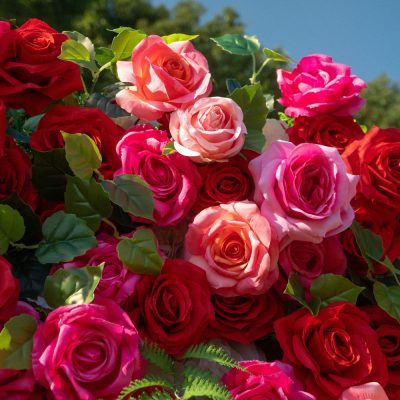 2025 New 5D Fabric Artificial rolling up curtain flower wall - Image 4