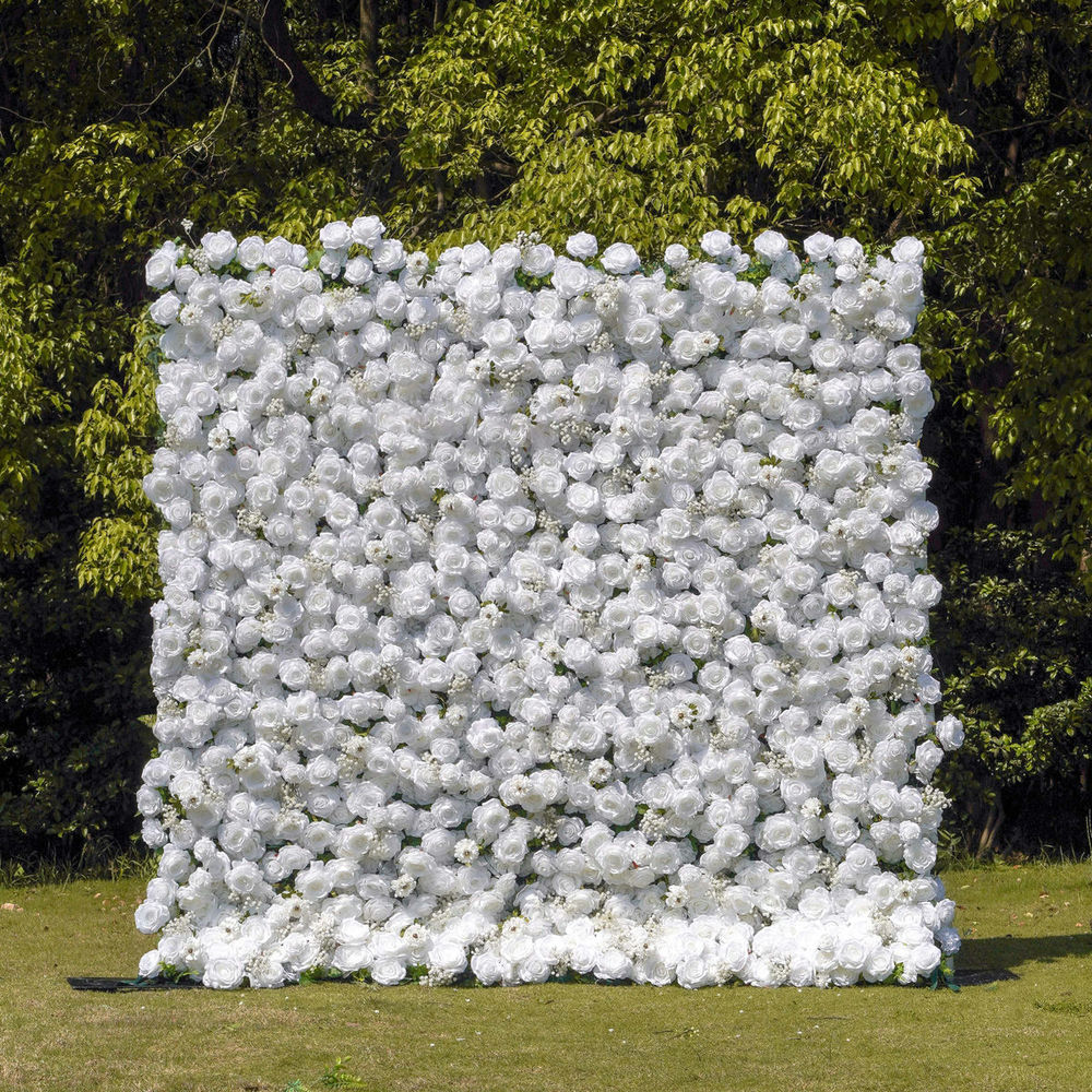 miya-1 2025 New 5D Fabric Artificial rolling up curtain flower wall - Image 1